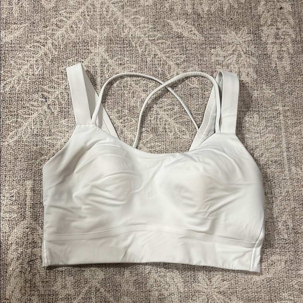 Lululemon White Criss-Cross Sports Bra